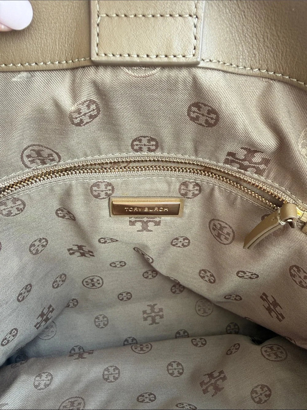 Tory Burch Brown Suede Fringe Tote with Chain-Accent Straps
